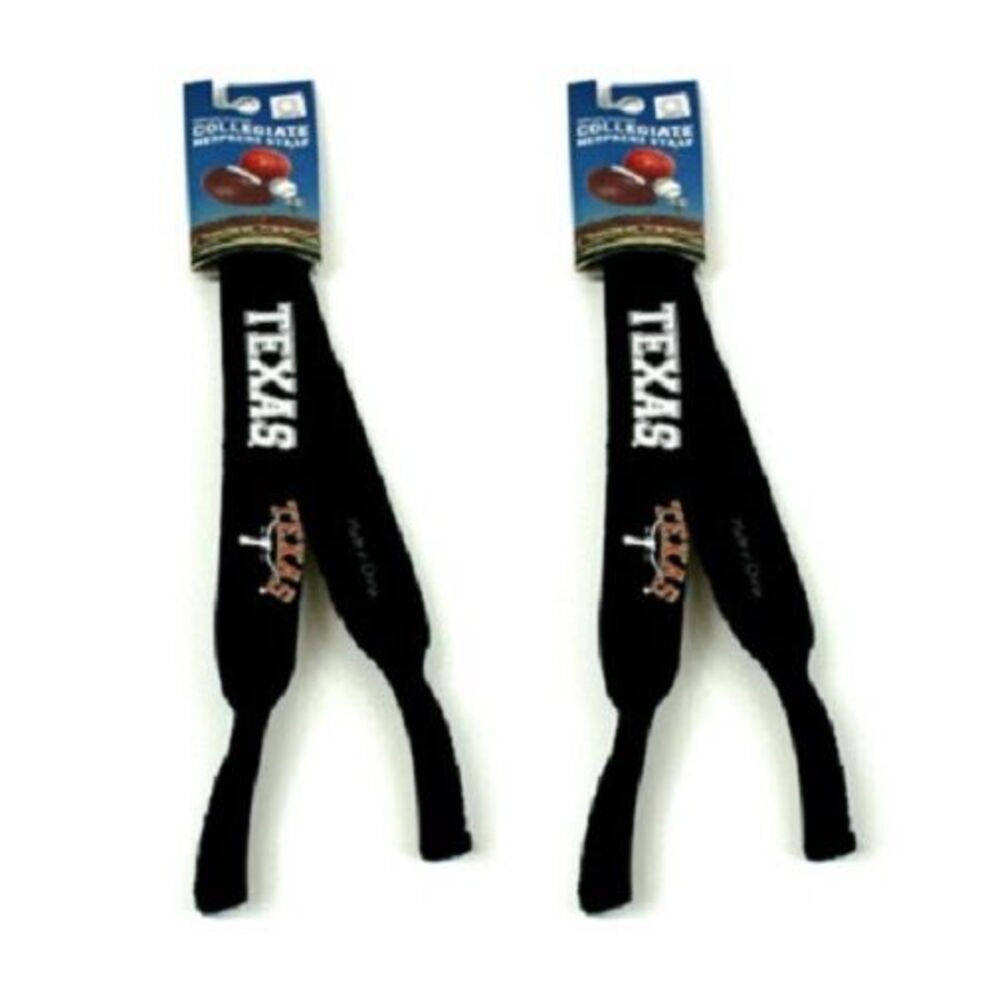 Texas Longhorns NCAA Black Neoprene Strap Sunglasses/Eye Glasses 2 Pack